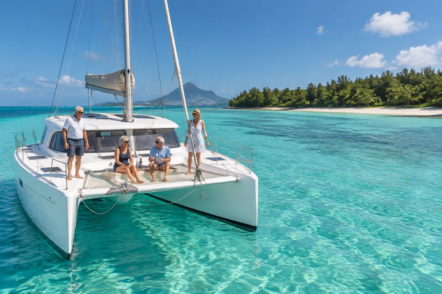 Catamaran sur le lagon